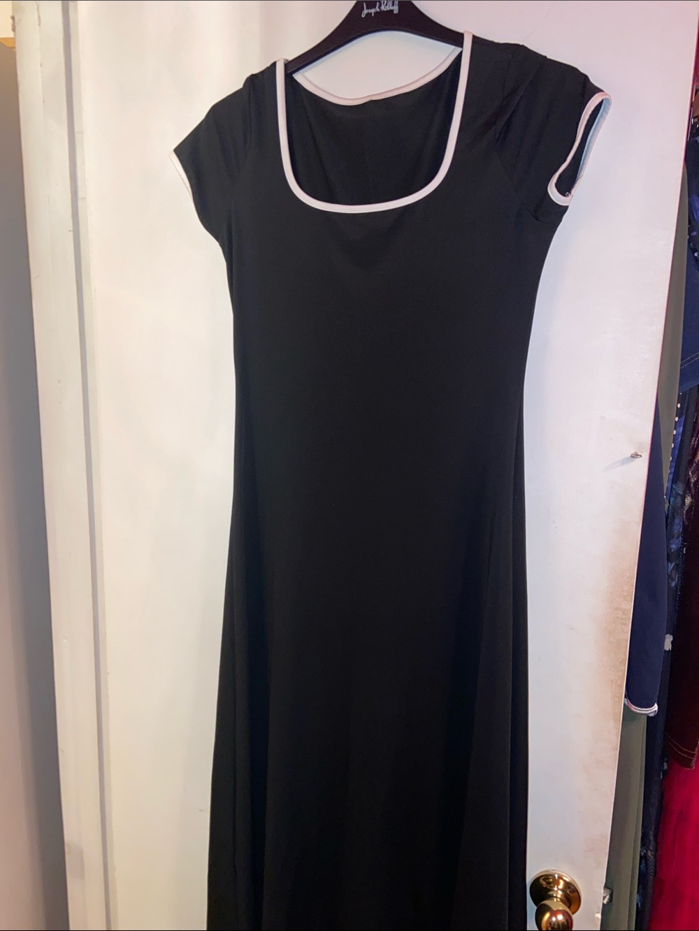 Source Unknown Black Maxi Dress with White Trim. Never been worn